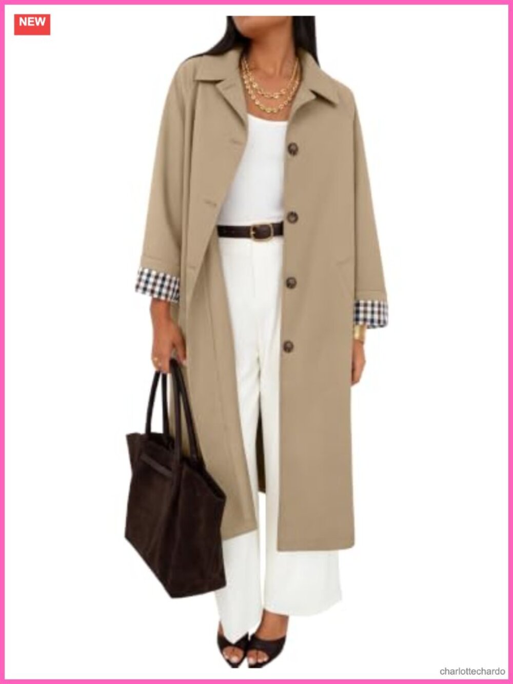 Oversized Single Breasted Lapel Windproof Trench Coat Flowy Long